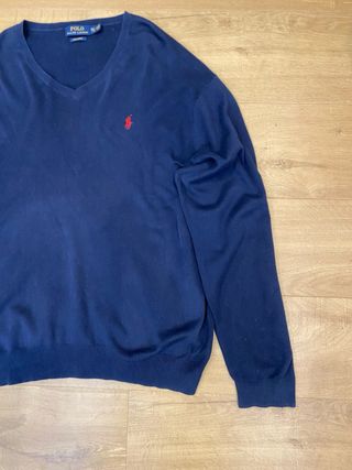 Jersey Polo Ralph Lauren V-Neck Pima Algodón Azul