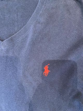 Jersey Polo Ralph Lauren V-Neck Pima Algodón Azul