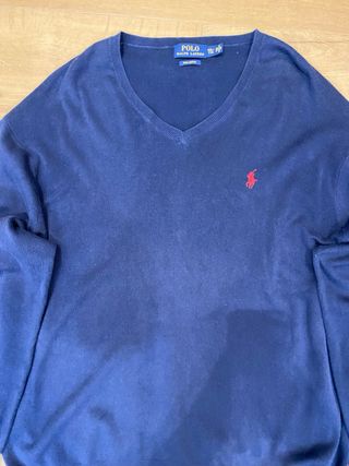 Jersey Polo Ralph Lauren V-Neck Pima Algodón Azul