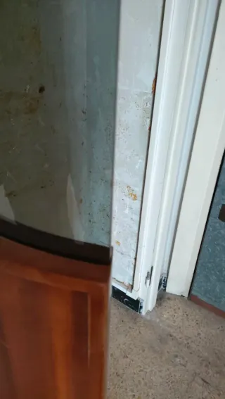 Puertas batientes de madera y cristal