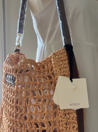 Borsa a sacca Vicolo in paglia