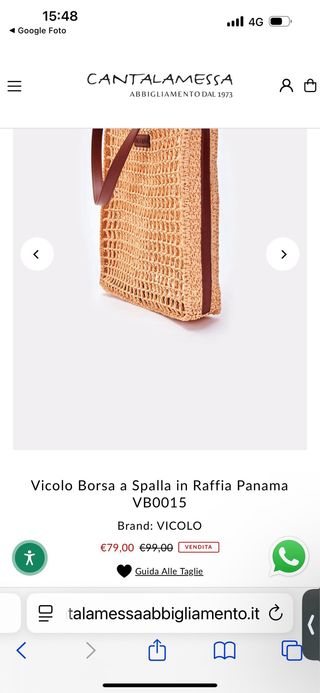 Borsa a sacca Vicolo in paglia