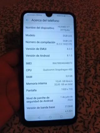 Huawei Y7 2019 Blu con Doppia Fotocamera Posteriore