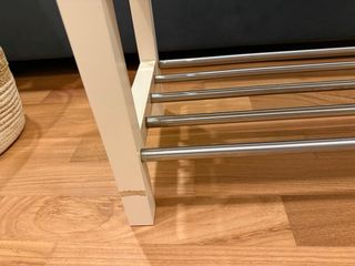 Banco zapatero blanco y metal