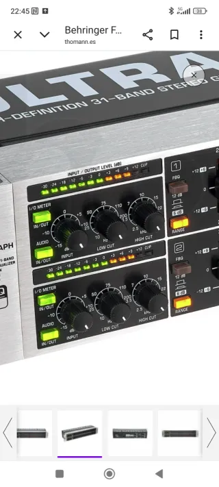 Ecualizador Behringer FBQ3102HD (2 meses)