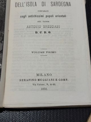 Libri antichi Bresciani Dei costumi della Sardegna