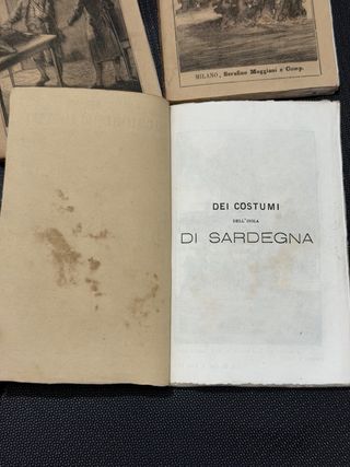 Libri antichi Bresciani Dei costumi della Sardegna