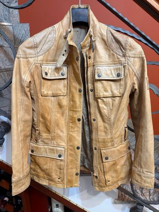 Giubbino donna vera pelle morbida comoda vintage