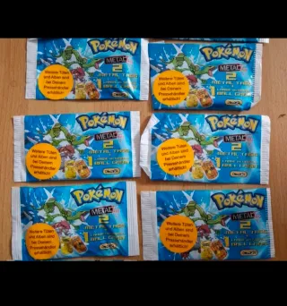 Lotto 6 bustine Pokemon Metal Tags vintage