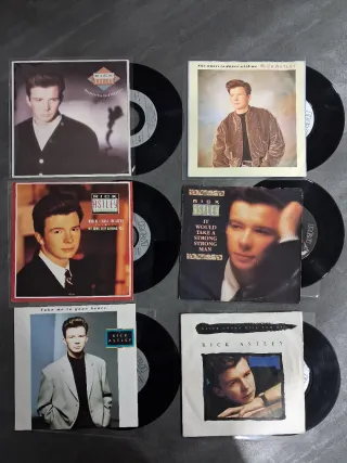 Rick Astley lote 6 discos single vinilo 7" 45 rpm