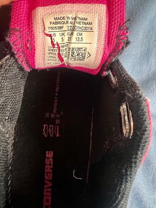 Deportivas Converse bebe talla 21 Negras y Rosas