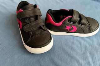 Deportivas Converse bebe talla 21 Negras y Rosas