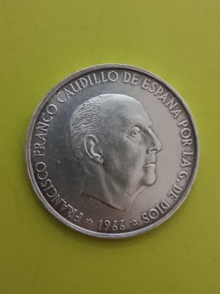 Moneda 100 Pesetas Plata Franco 1966