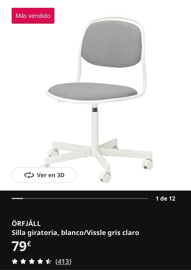 Silla escritorio IKEA ÖRFJÄLL gris