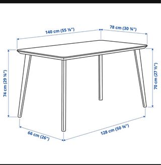 Mesa comedor madera modelo Lisabo 140x78