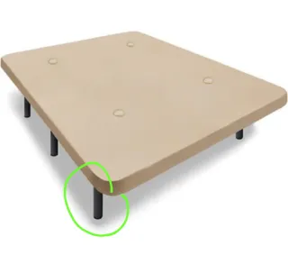 Base tapizada 90x190cm Beige/Negro