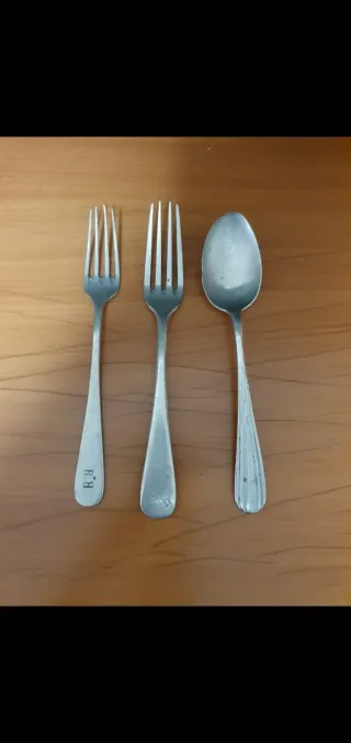 Set de cubiertos: tenedores plata cuchara