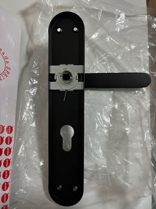 Manivela negra mate con placa Jandel