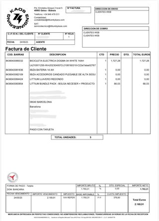 Bicicleta Eléctrica Dogma 04 White 14Ah como NUEVA