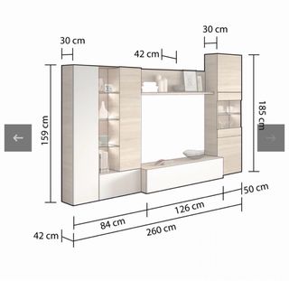 Mueble TV madera y cristal