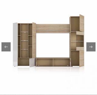 Mueble TV madera y cristal