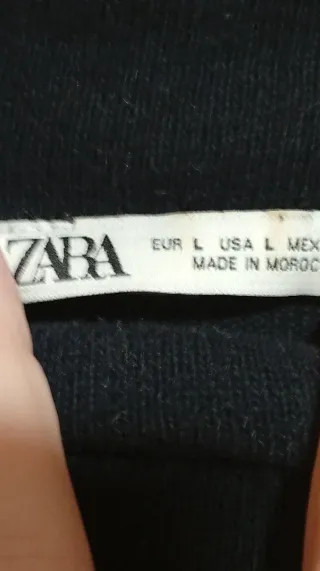 Vestido Zara Negro y Animal Print Talla L