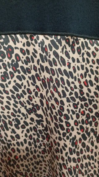 Vestido Zara Negro y Animal Print Talla L