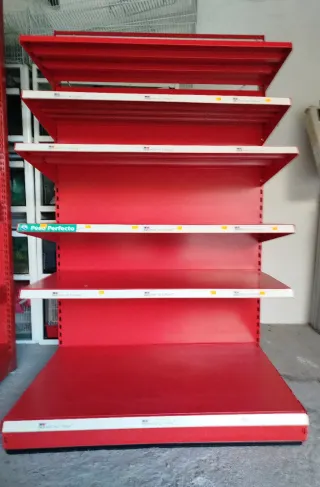 Estantería Metálica Roja y Blanca