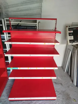 Estantería Metálica Roja y Blanca