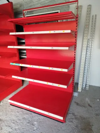 Estantería Metálica Roja y Blanca