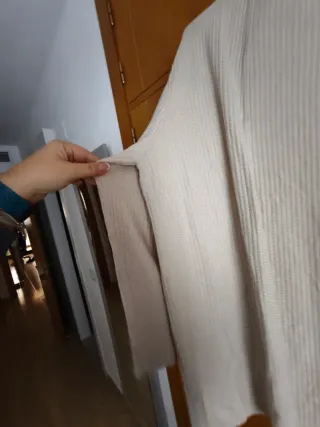 Chaqueta larga beige mujer talla única