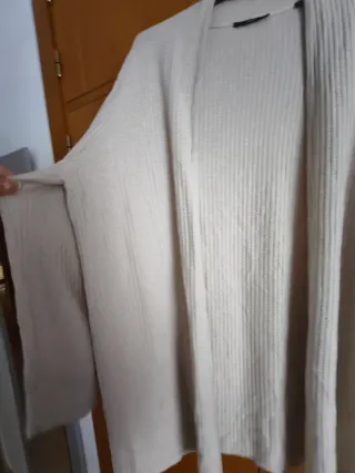 Chaqueta larga beige mujer talla única