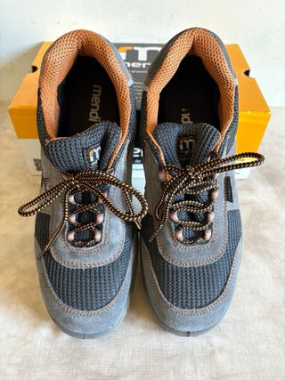 Zapatos de seguridad Mendi grises y naranjas