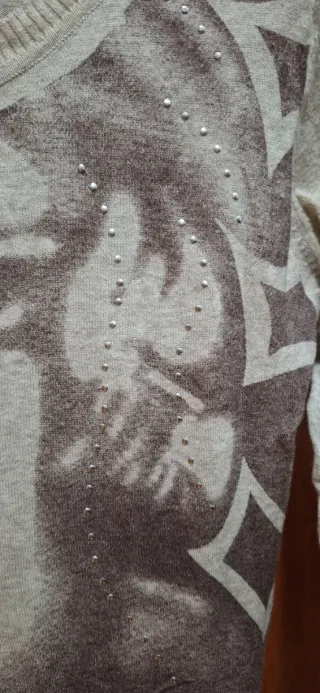 Vestido gris Puffy Moon manga larga talla S