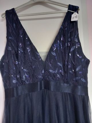 Vestido fiesta lentejuelas azul