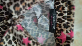 Camicia donna fantasia leopardata con stelle rosa