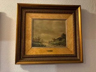 Cuadro Óleo Vintage Frutas y Jarra