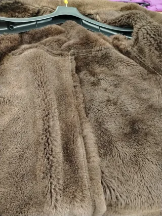 Montone in pelle scamosciata beige/marrone