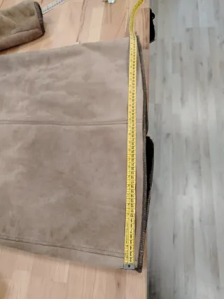 Montone in pelle scamosciata beige/marrone