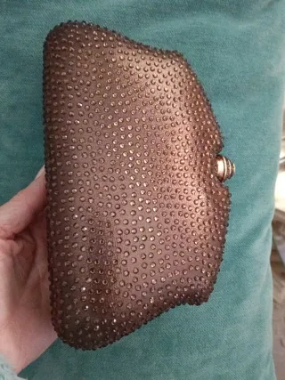 Bolso de fiesta Menbur marrón y dorado