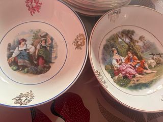 Vajilla Porcelana Vintage Floral