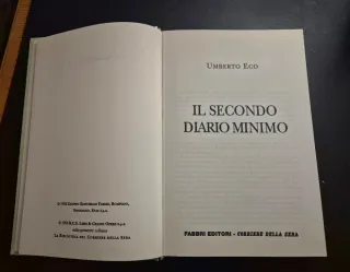 Libro"Secondo diario minimo" Umberto Eco 1995