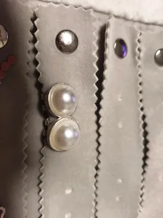 Pendientes perla plata