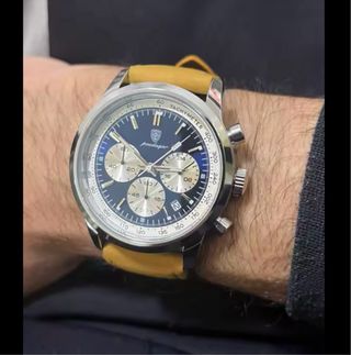 Reloj Hombre Cronógrafo Azul y Marrón