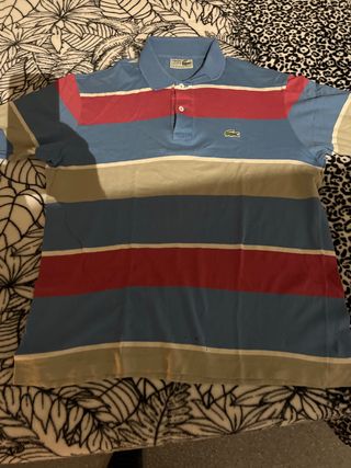 Camiseta Lacoste Rayas Azul Rojo