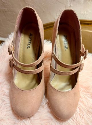 Zapatos tacón rosa hebillas - Talla 38.5