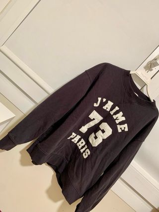 Sudadera azul con estampado J'AIME 73 PARIS