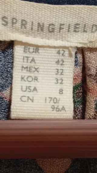 Vestido Springfield Talla 42 Floral