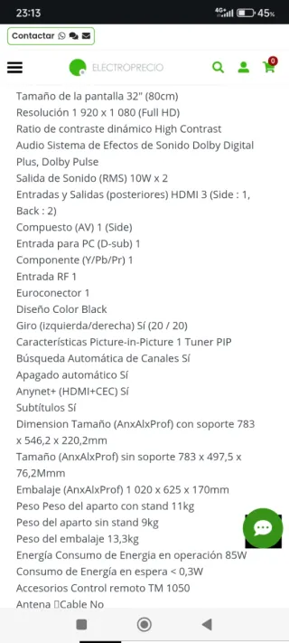 Televisor Samsung 32 pulgadas