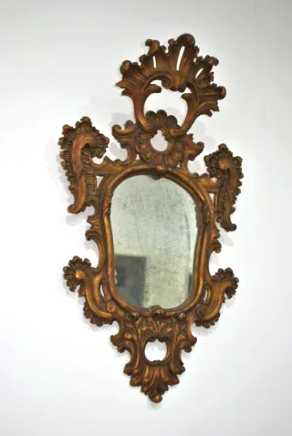 Antiguo espejo cornucopia Rococó